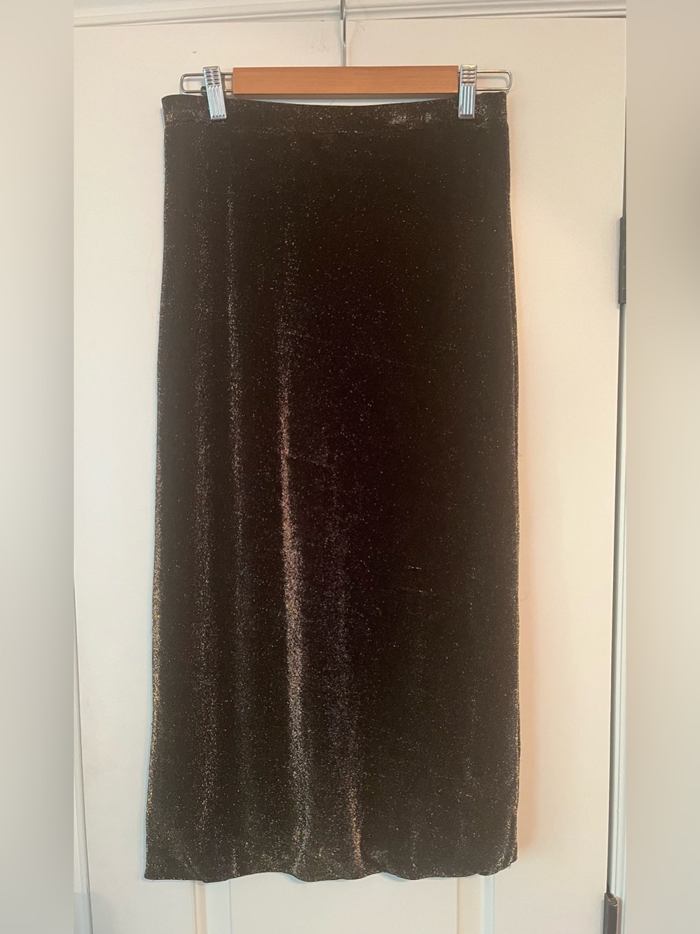 Wayf Black metallic Maxi Skirt